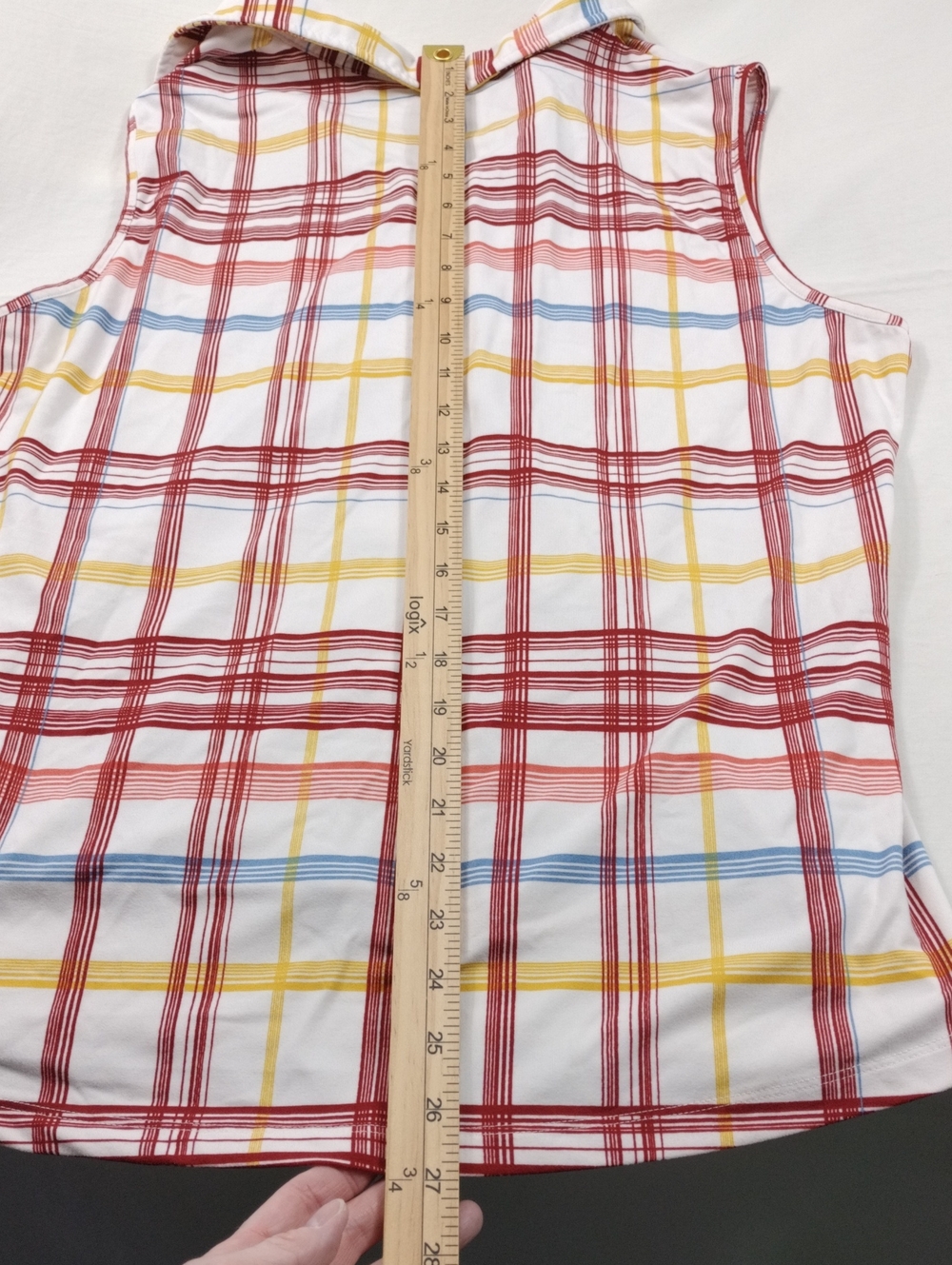 Market & Spruce Womens Sleeveless Plaid Button-Up Shirt Size 2X - Picture 8 of 9